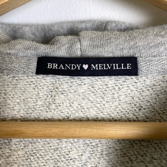 BRANDY MELVILLE Cropped Zip Hoodie (Size One Size) - Picture 3 of 4